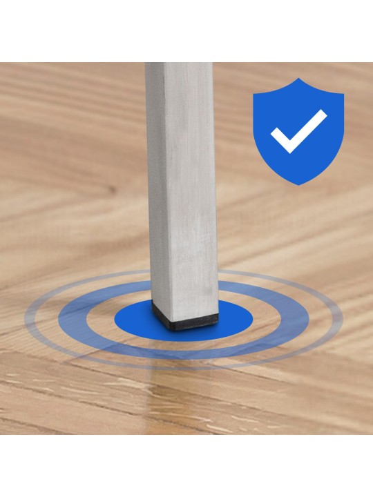 Banqueta alta tecido Damaso E com estrutura de 4 pés, branco