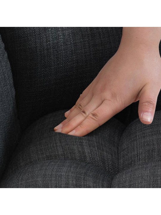 Banqueta alta tecido Damaso E com estrutura de 4 pés, cinza escuro