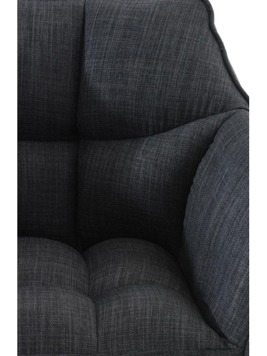 Banqueta alta tecido Damaso B com estrutura de 4 pés, cinza escuro