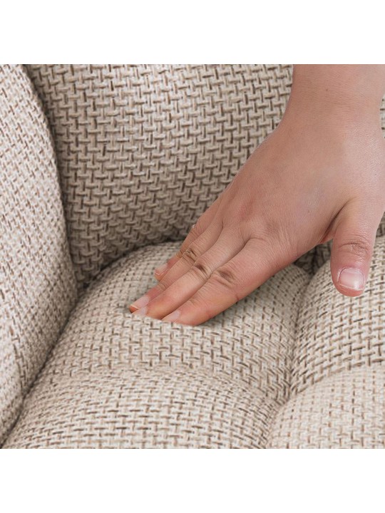 Banqueta alta tecido Damaso B com estrutura de 4 pés, marfim