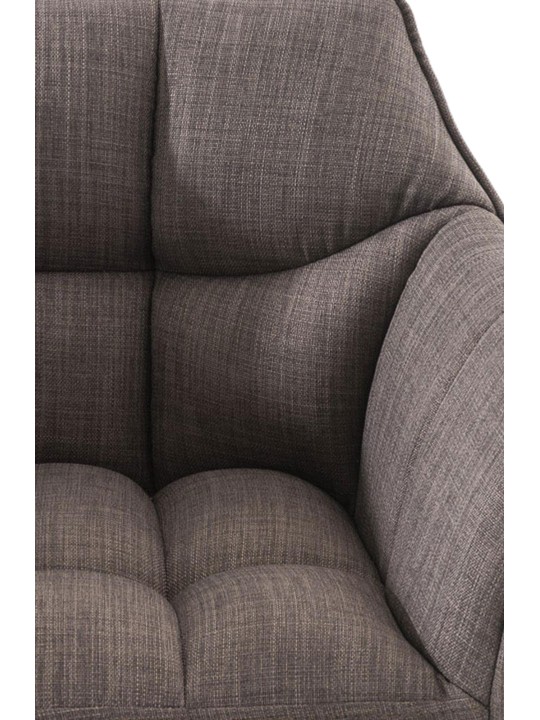 Banqueta alta tecido Damaso B com estrutura de 4 pés, cinza