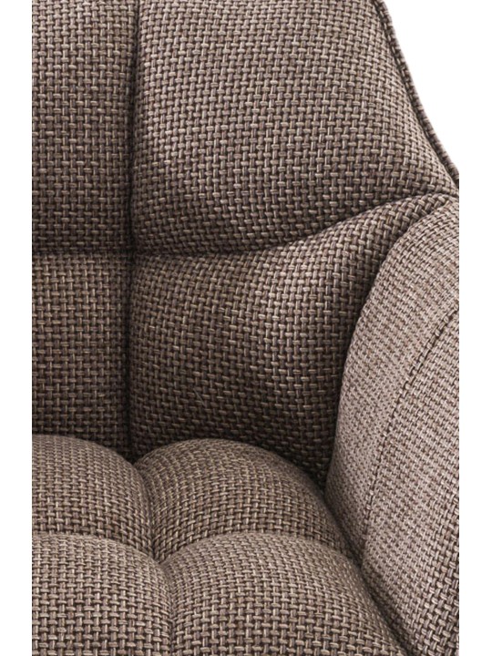 Banqueta alta tecido Damaso B com estrutura de 4 pés, castanho terra