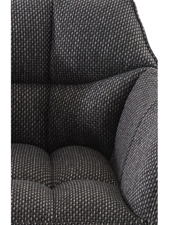 Banqueta alta tecido Damaso B com estrutura de 4 pés, cinza titânio