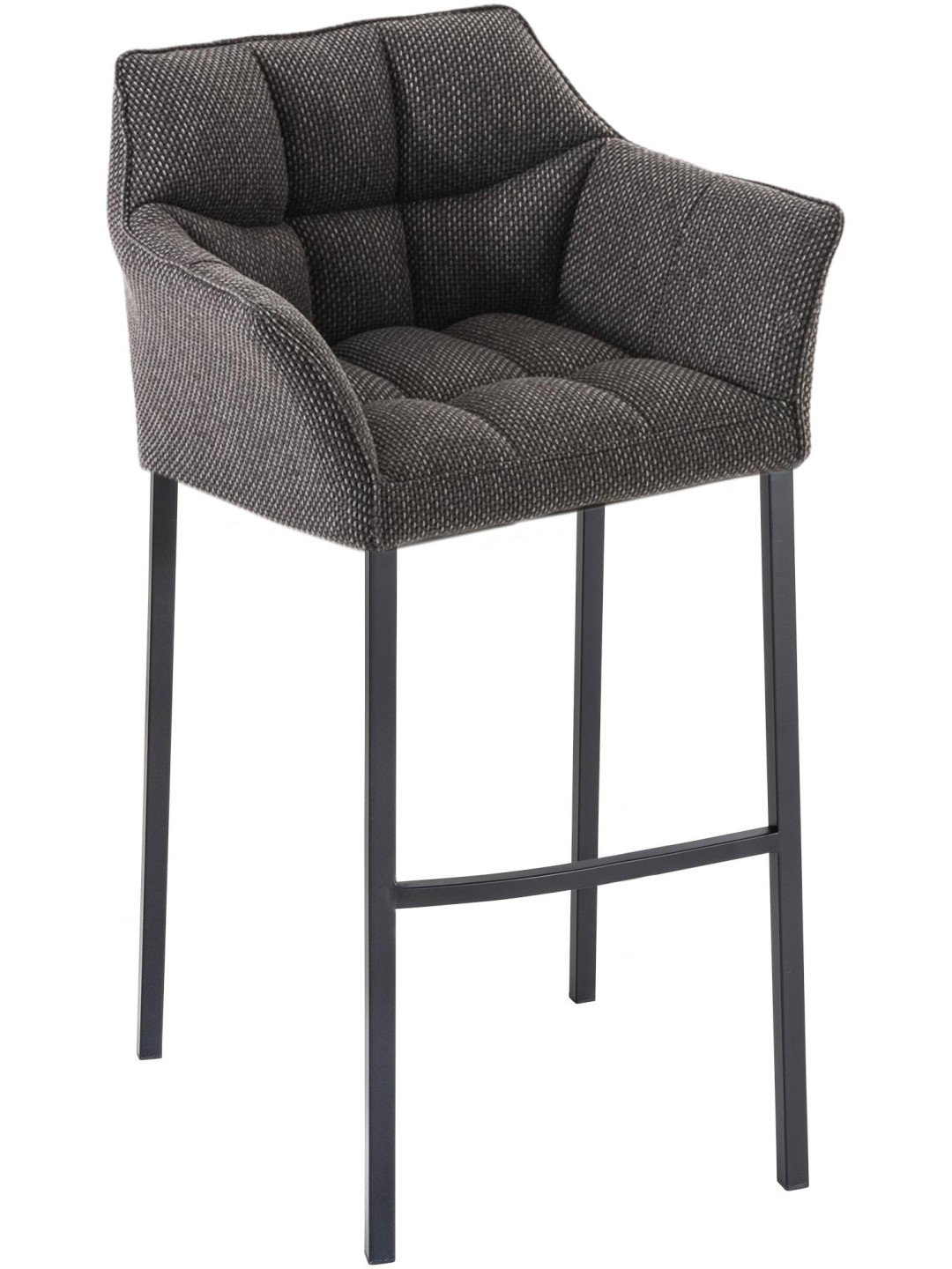 Banqueta alta tecido Damaso B com estrutura de 4 pés, cinza titânio