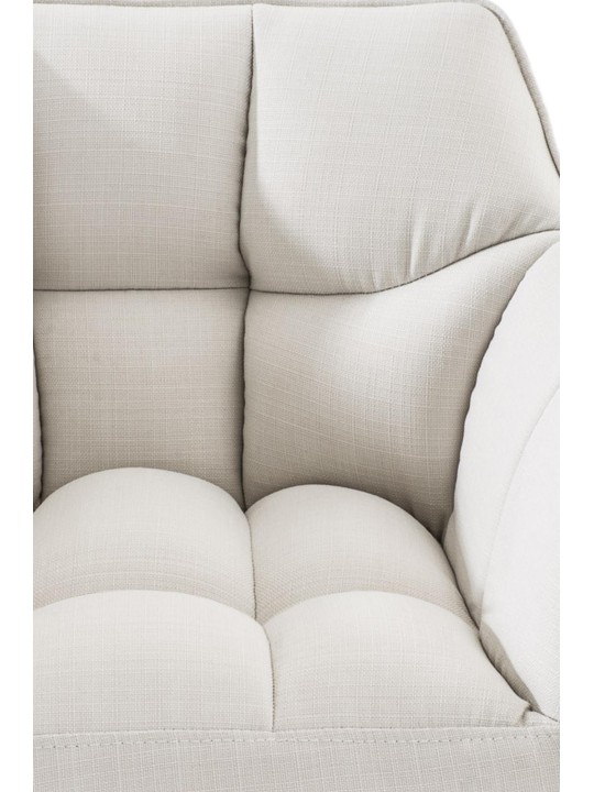 Banqueta alta tecido Damaso B com estrutura de 4 pés, branco