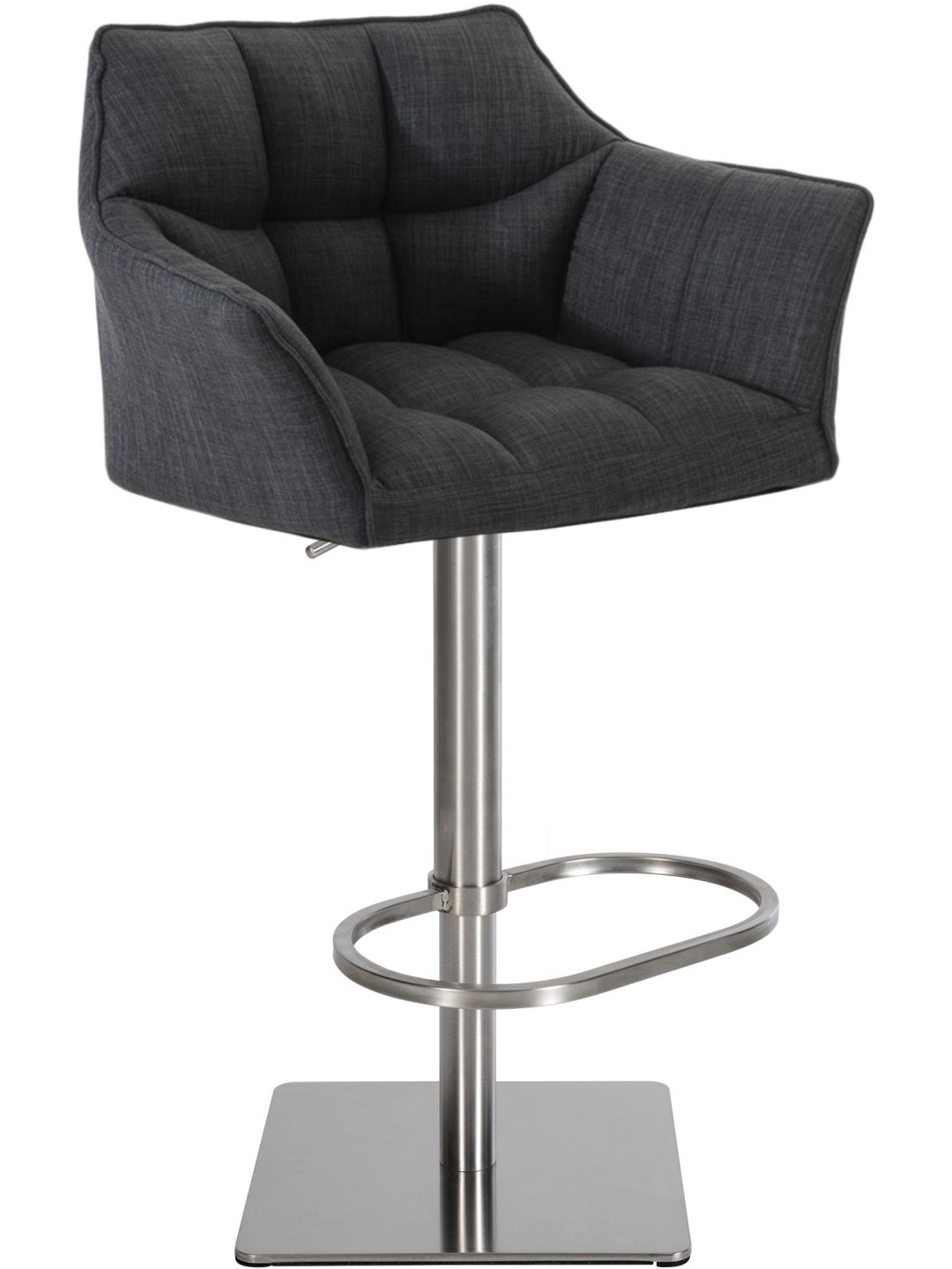 Banqueta alta tecido Damaso E, cinza escuro