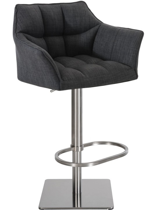 Banqueta alta tecido Damaso E, cinza escuro