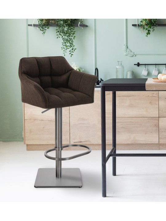 Banqueta alta tecido Damaso E, castanho