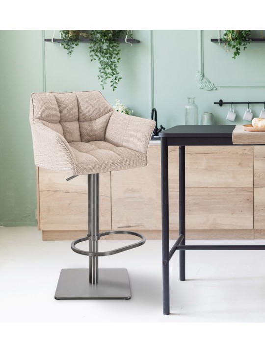 Banqueta alta tecido Damaso E, marfim