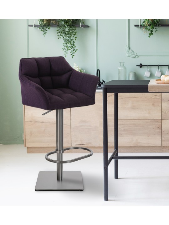 Banqueta alta tecido Damaso E, lilás