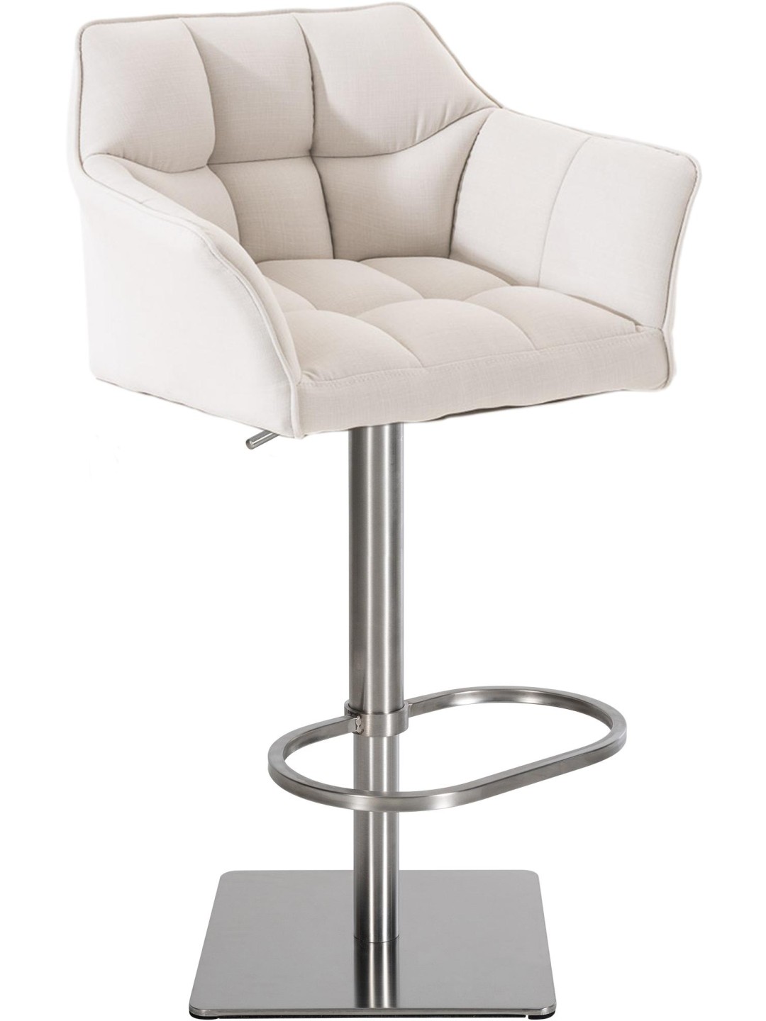 Banqueta alta tecido Damaso E, branco