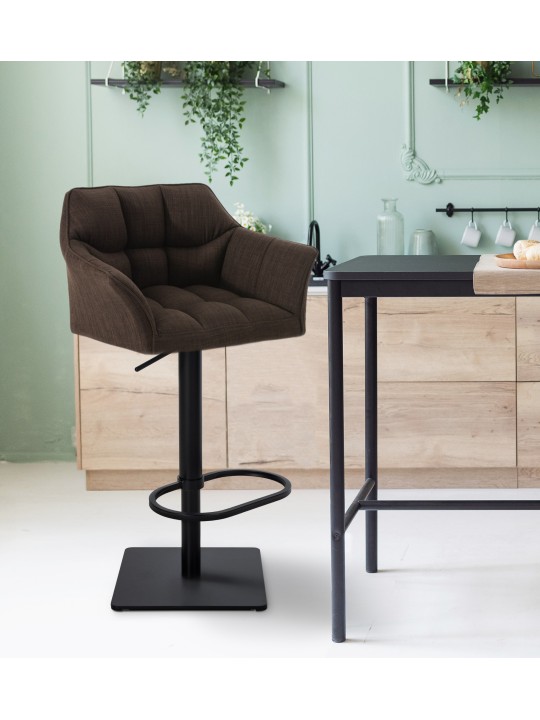 Banqueta alta tecido Damaso B, castanho