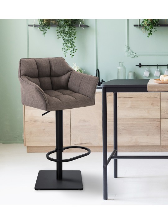 Banqueta alta tecido Damaso B, cinza