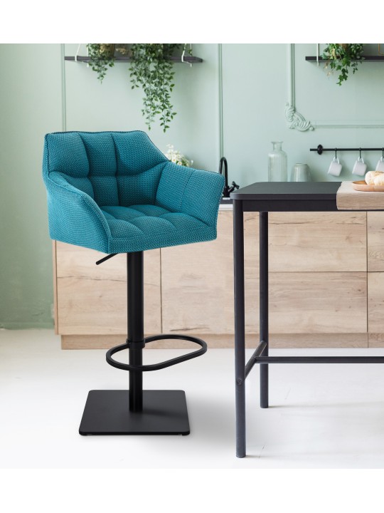 Banqueta alta tecido Damaso B, turquesa Banqueta alta tecido Damaso B, turquesa