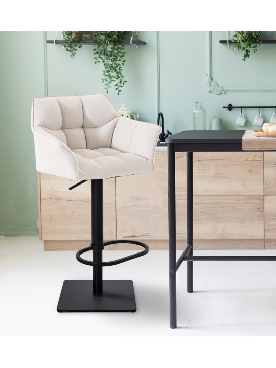 Banqueta alta tecido Damaso B, branco