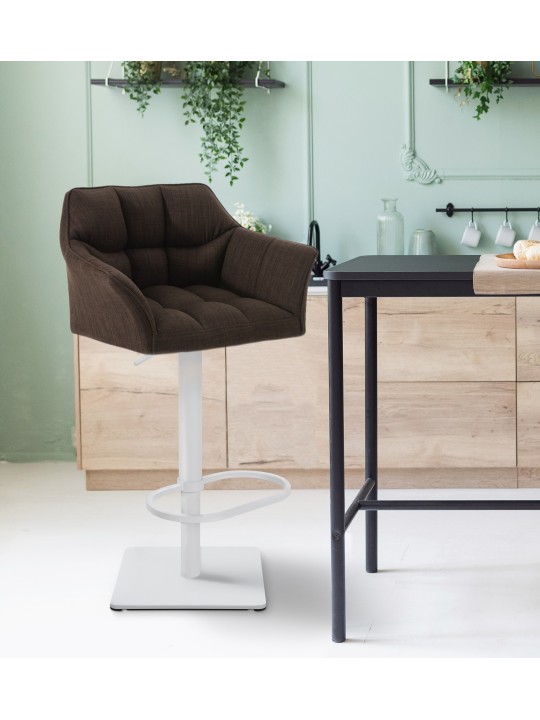 Banqueta alta tecido Damaso W, castanho