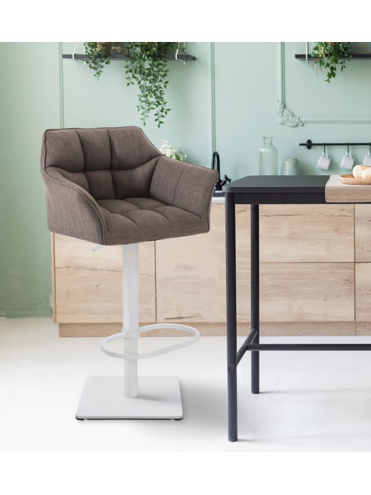 Banqueta alta tecido Damaso W, cinza