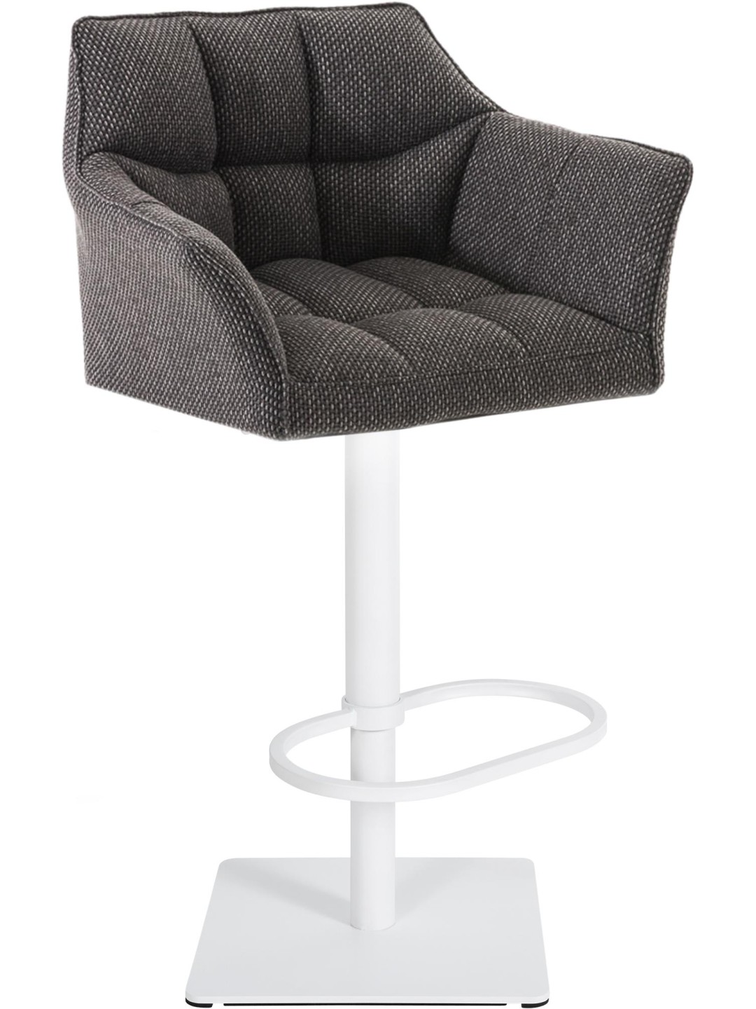 Banqueta alta tecido Damaso W, cinza titânio