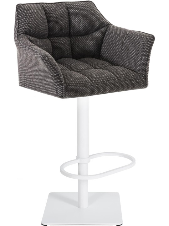 Banqueta alta tecido Damaso W, cinza titânio