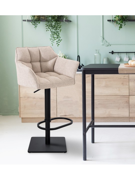 Banqueta alta tecido Damaso B, marfim Banqueta alta tecido Damaso B, marfim