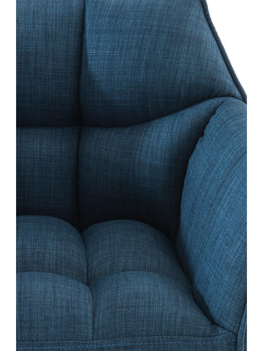 Conjunto de 2 bancos altos tecido Damaso, azul