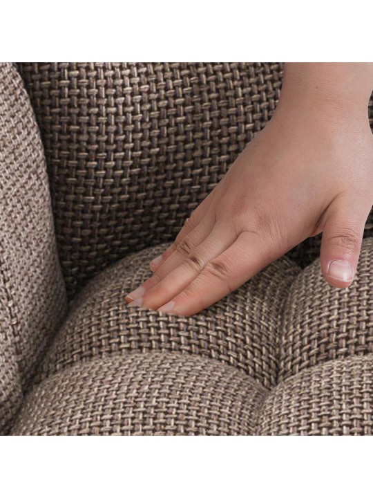 Conjunto de 2 bancos altos tecido Damaso, castanho terra