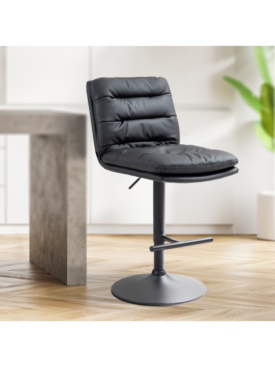 Banqueta alta Damar couro sintético, preto