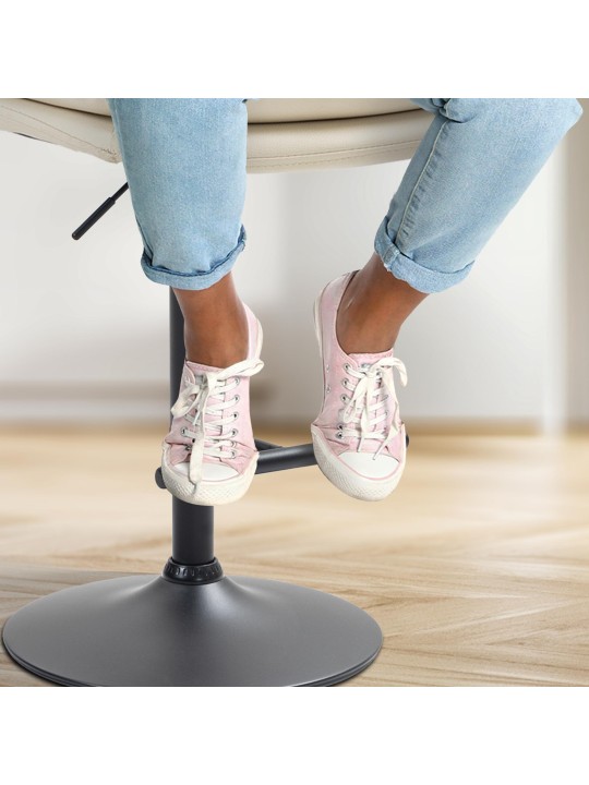 Banqueta alta Damar couro sintético, creme