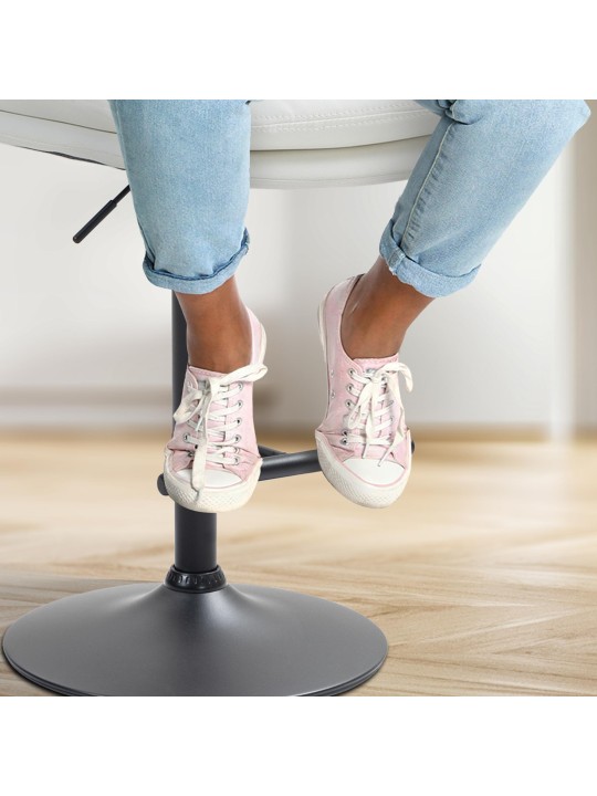 Banqueta alta Damar couro sintético, branco