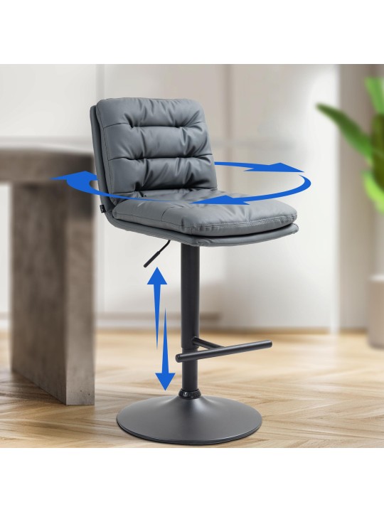 Banqueta alta Damar couro sintético, cinza