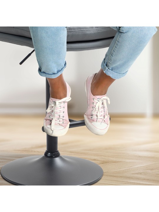 Banqueta alta Damar couro sintético, cinza