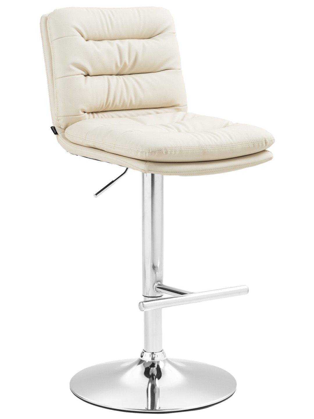 Banqueta alta Damar couro sintético cromado, creme