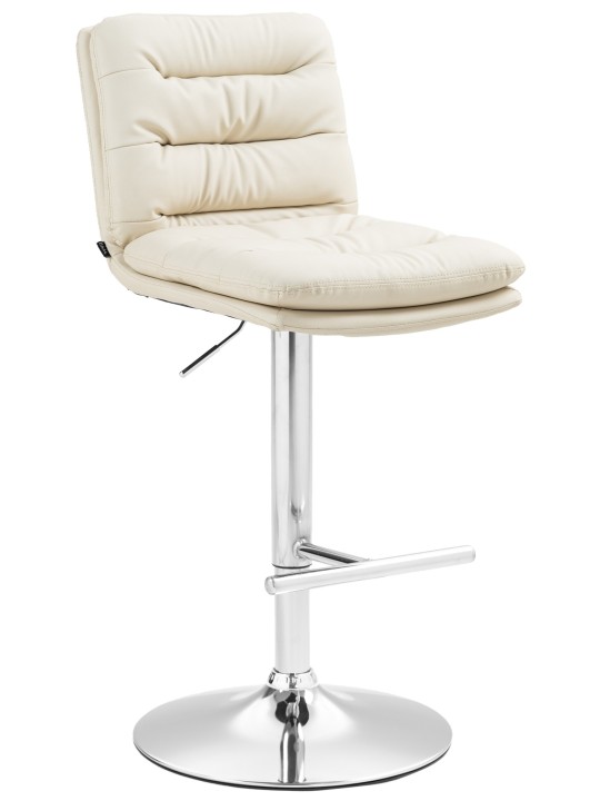 Banqueta alta Damar couro sintético cromado, creme Banqueta alta Damar couro sintético cromado, creme
