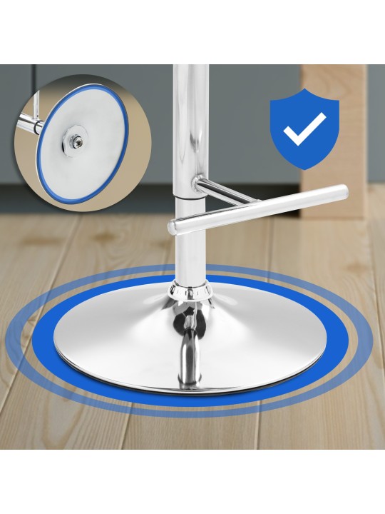 Banqueta alta Damar couro sintético cromado, castanho claro