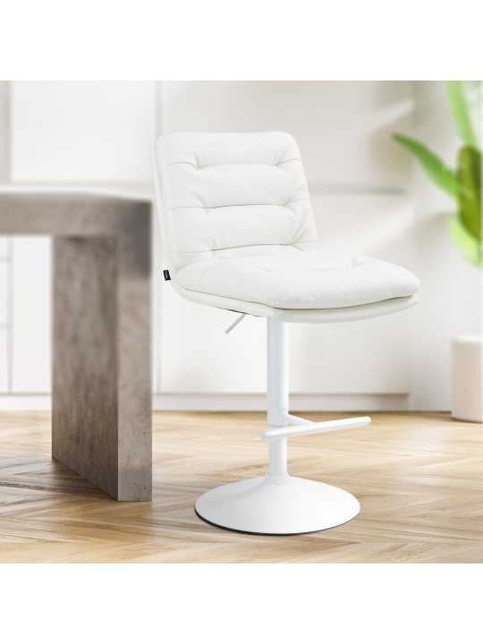 Banqueta alta Damar couro sintético, branco