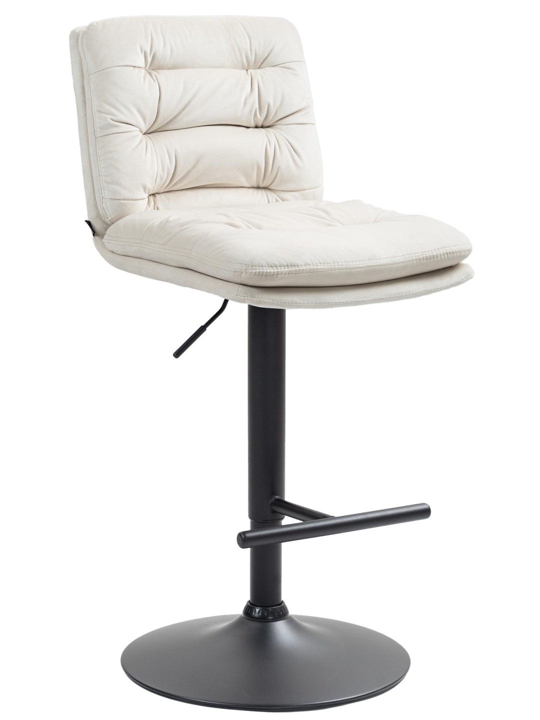 Banqueta alta Damar veludo, creme