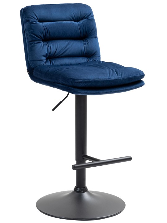 Banqueta alta Damar veludo, azul
