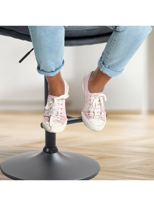 Banqueta alta Damar veludo, cinza escuro