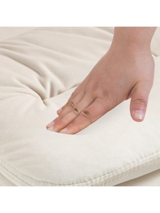 Banqueta alta Damar veludo cromado, creme