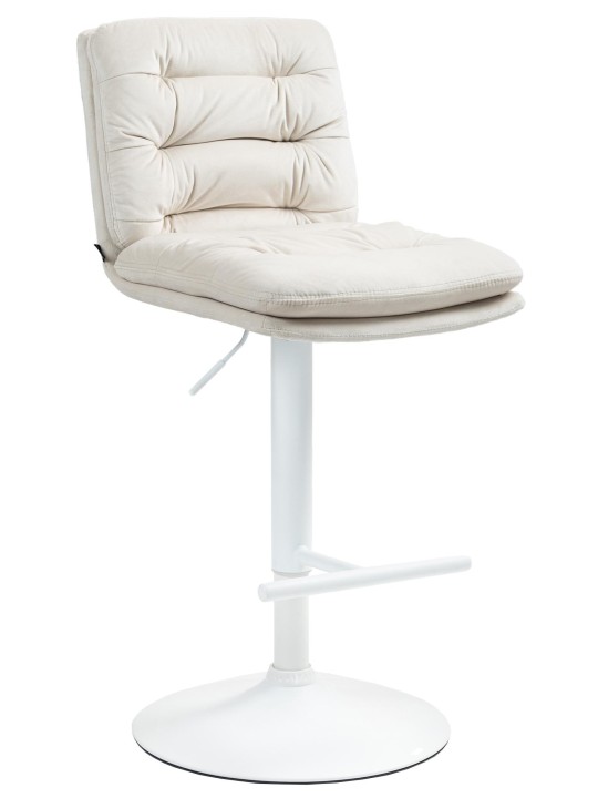 Banqueta alta Damar veludo, creme