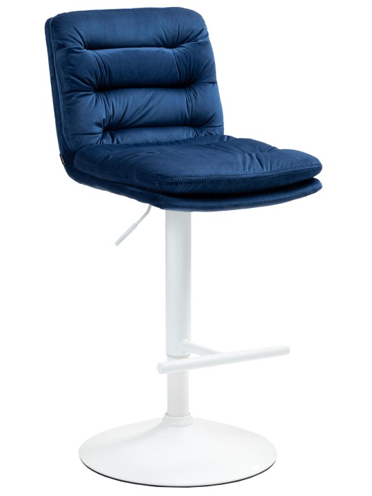 Banqueta alta Damar veludo, azul