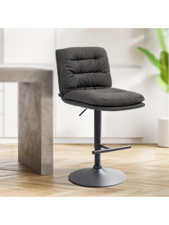 Banqueta alta tecido Damar, cinza escuro Banqueta alta tecido Damar, cinza escuro
