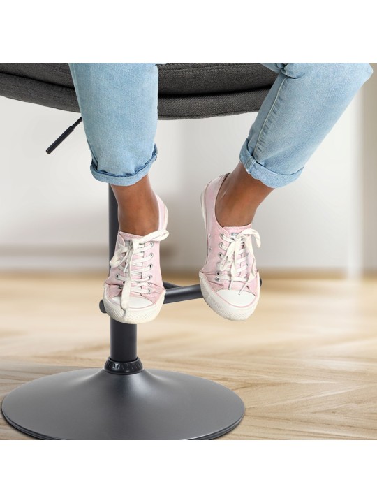 Banqueta alta tecido Damar, cinza escuro Banqueta alta tecido Damar, cinza escuro