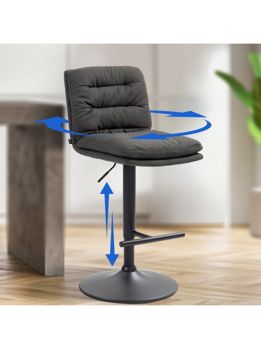 Banqueta alta tecido Damar, cinza escuro Banqueta alta tecido Damar, cinza escuro