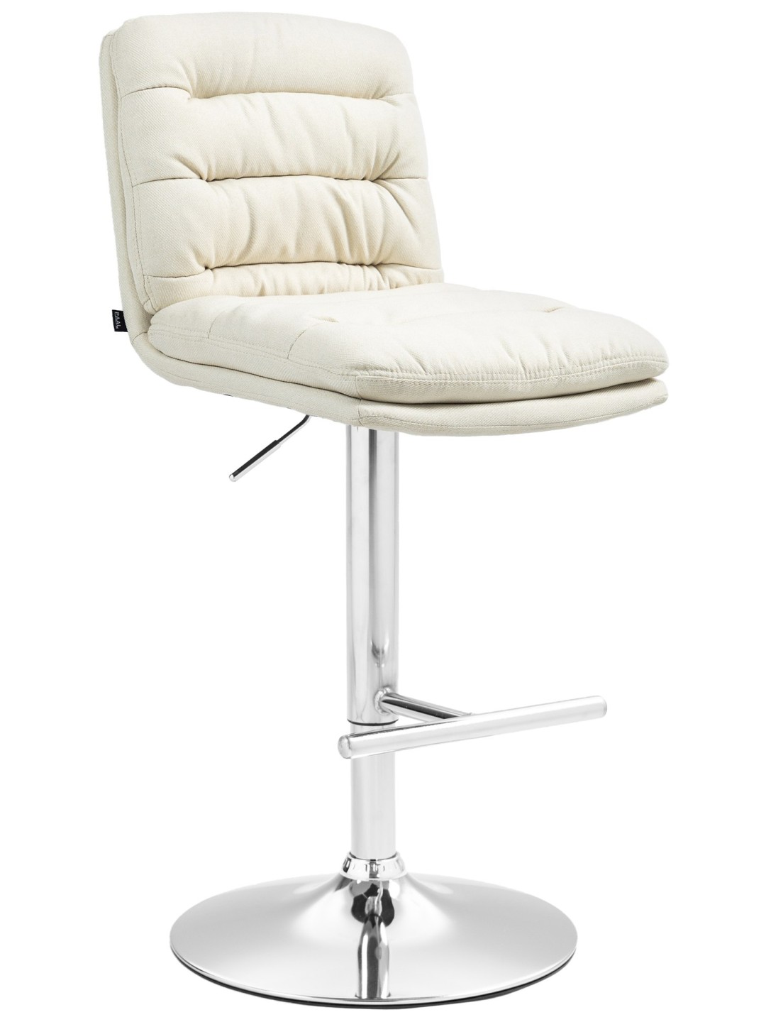 Banqueta alta Damar tecido cromado, creme