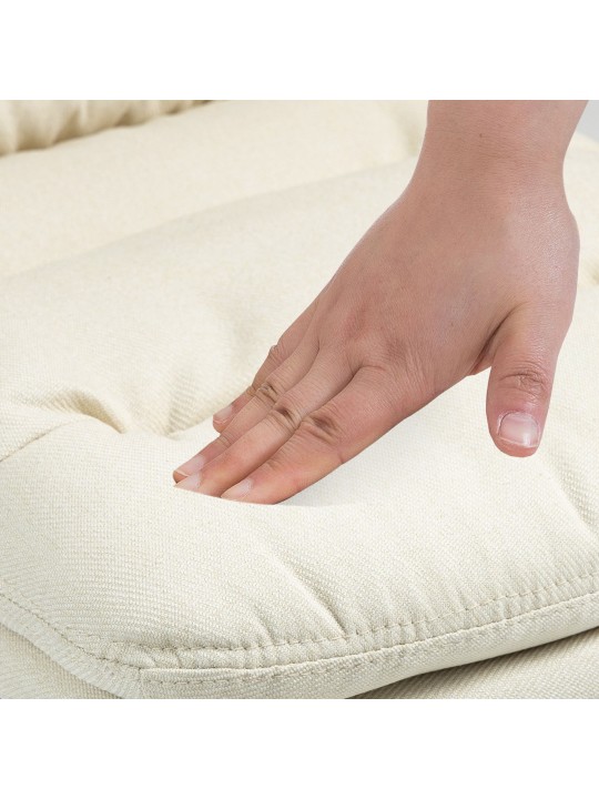 Banqueta alta Damar tecido cromado, creme