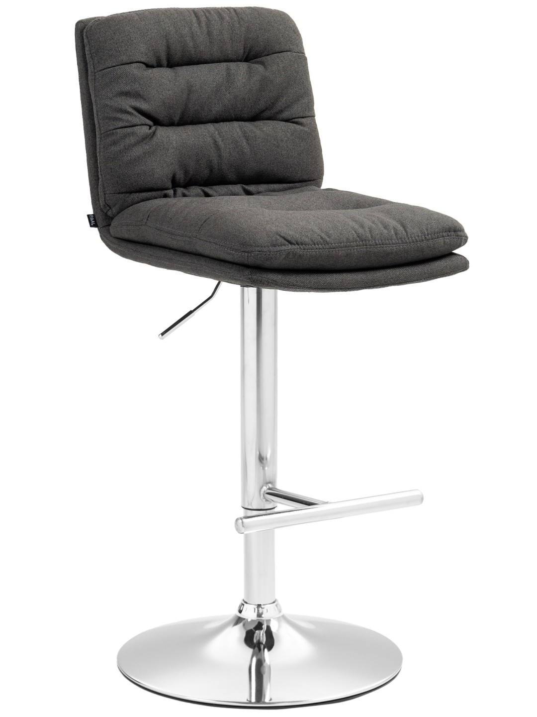 Banqueta alta Damar tecido cromado, cinza escuro