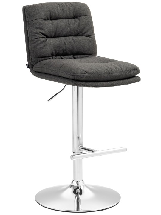 Banqueta alta Damar tecido cromado, cinza escuro