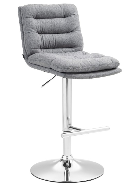 Banqueta alta Damar tecido cromado, cinza Banqueta alta Damar tecido cromado, cinza