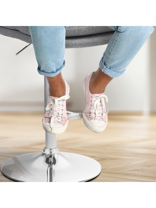 Banqueta alta Damar tecido cromado, cinza Banqueta alta Damar tecido cromado, cinza